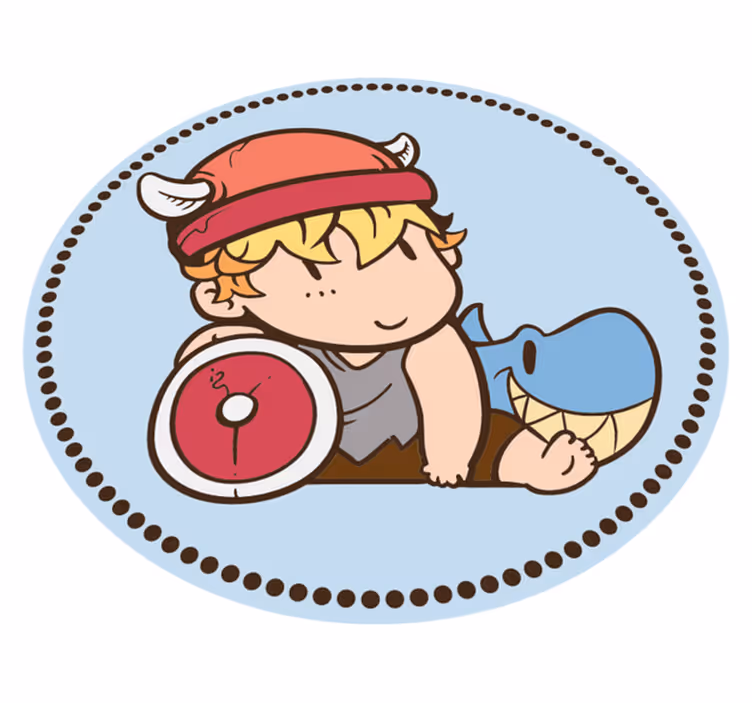 Tappeto vinile per bambini bambino guerriero vichingo - TenStickers