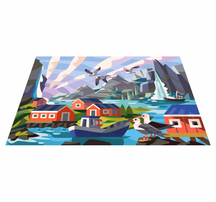 Tappeto vinile natura costa norvegese - TenStickers