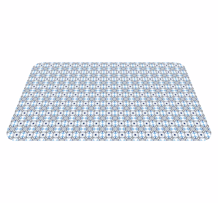 Tappeto vinile mosaico disposizione elegante azzurra - TenStickers