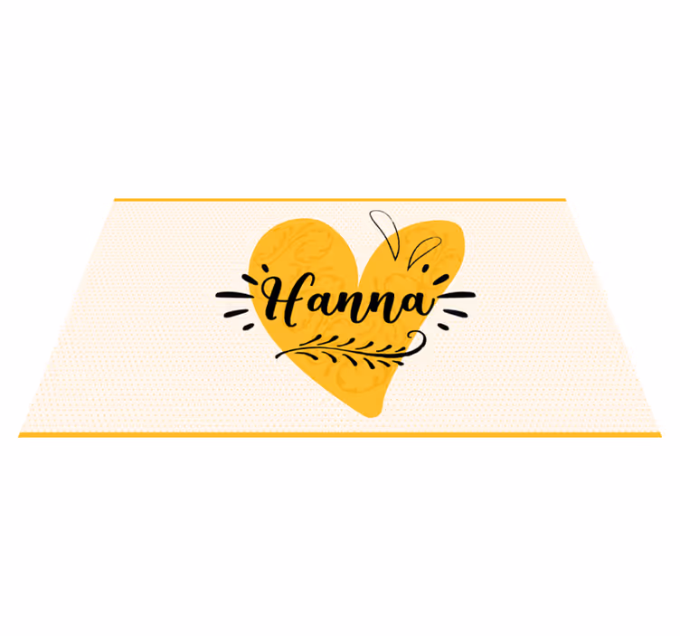 Tappeto vinile per ragazzi cuore arancione personalizzato - TenStickers