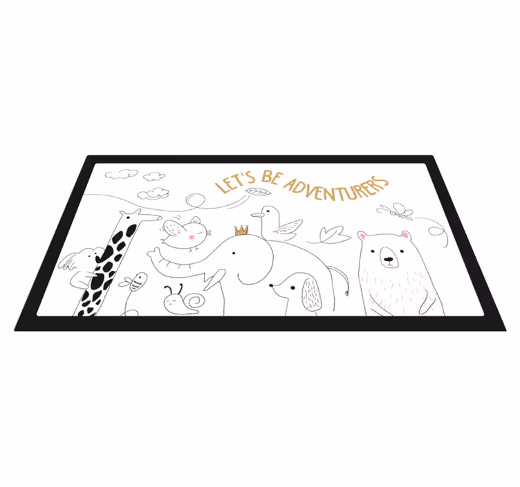 Tappeto vinile bebé scena di avventura con animali - TenStickers