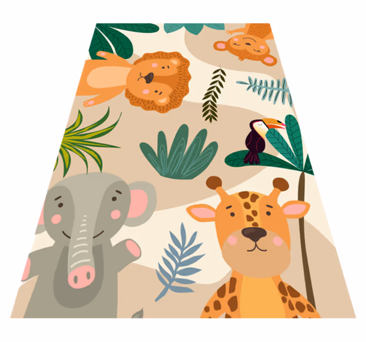 Tappeto vinile bebé amici della giungla del safari - TenStickers