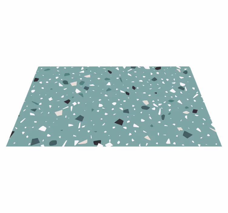 Tappeto vinile effetto pietra stile terrazzo verde - TenStickers