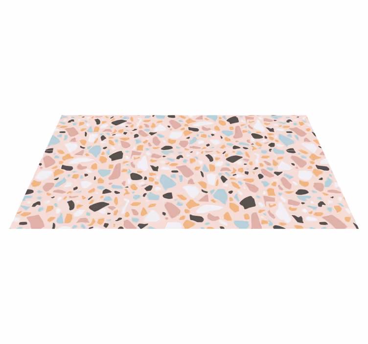 Tappeto vinile effetto marmo tende a motivi terrazzo - TenStickers