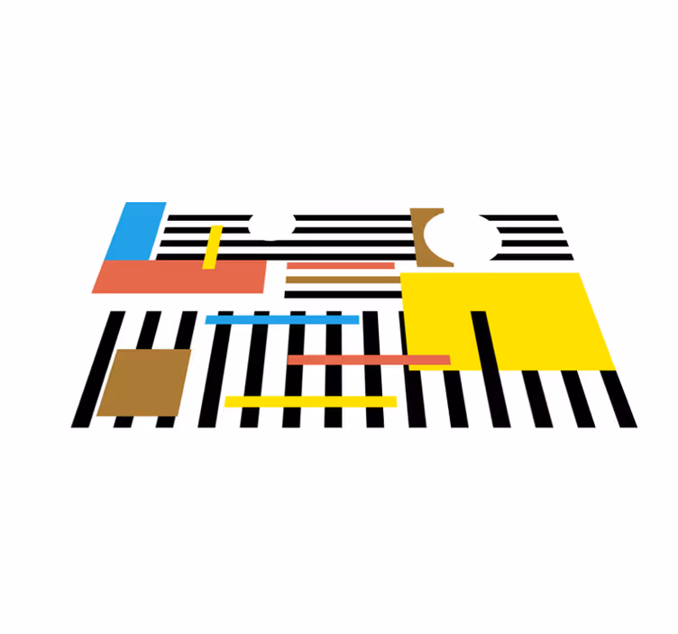 Tappeto vinile moderno motivi a strisce colorate - TenStickers