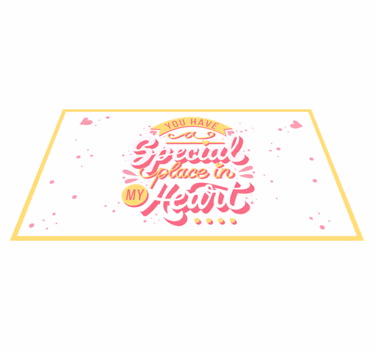 Tappeto vinile frase posto speciale nel cuore - TenStickers