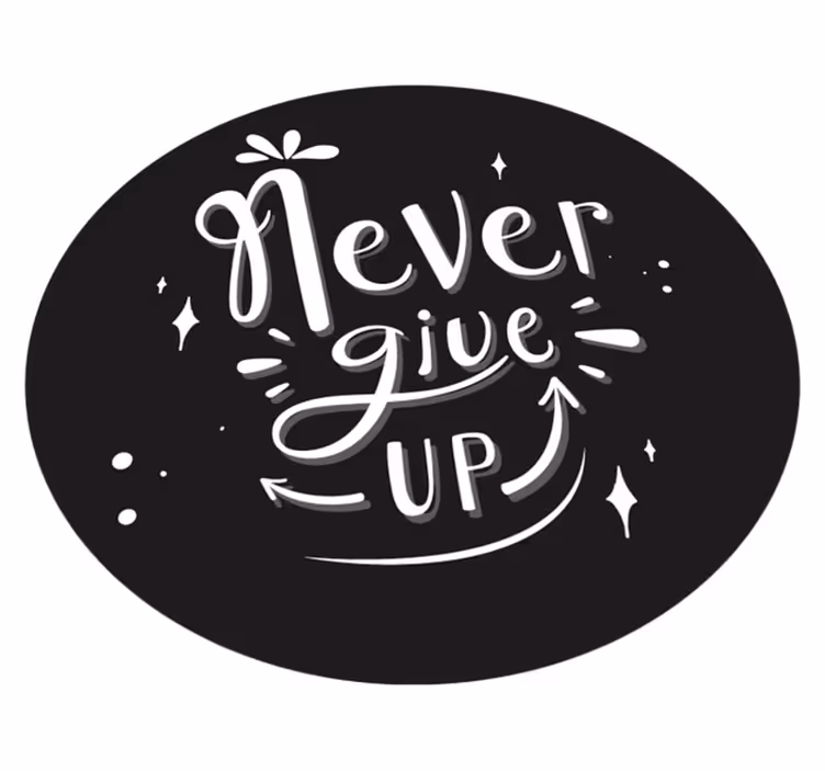 Tappeto vinile frase design nero non mollare mai - TenStickers