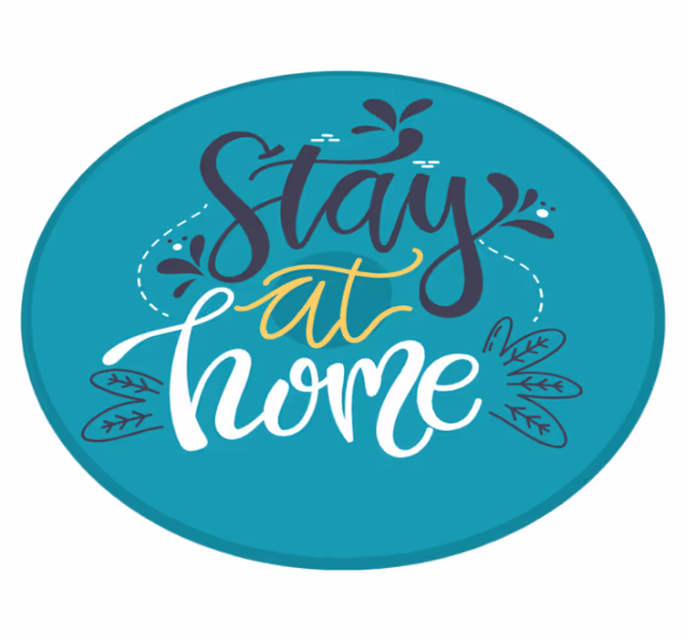 Tappeto vinile frase resta a casa - TenStickers