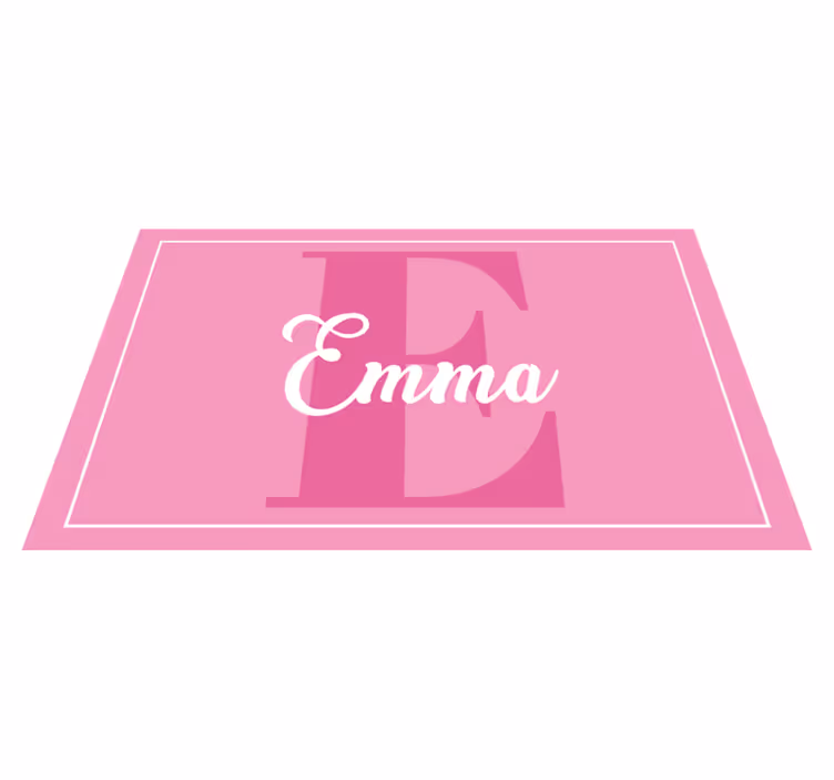 Tappeto vinile per bambini disegno rosa con iniziale - TenStickers