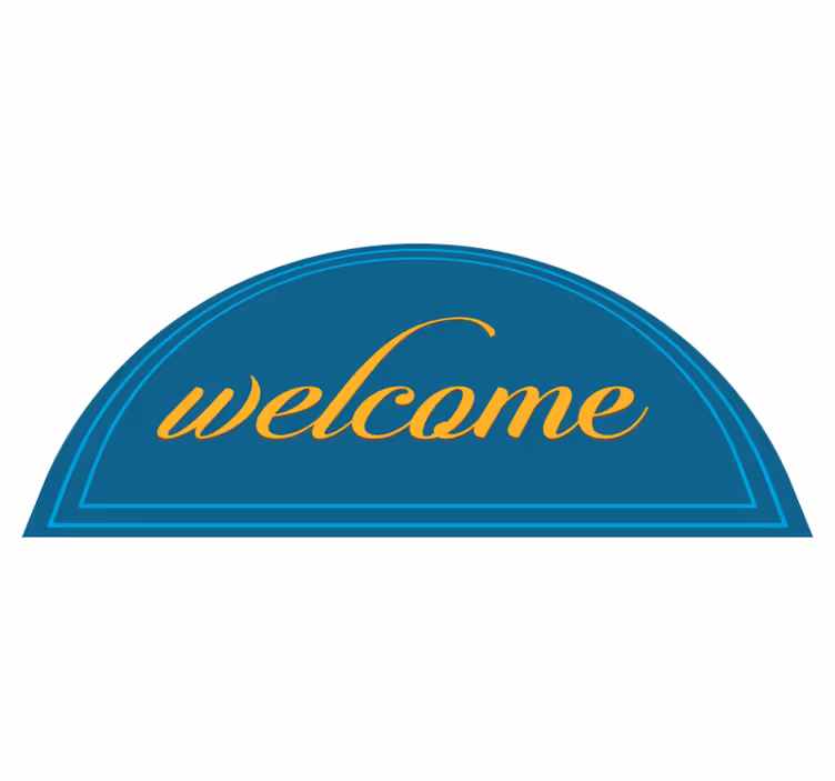 Zerbino pvc design blu benvenuto - TenStickers