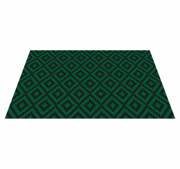 Tappeto pvc cucina motivo a rombi verdi - TenStickers