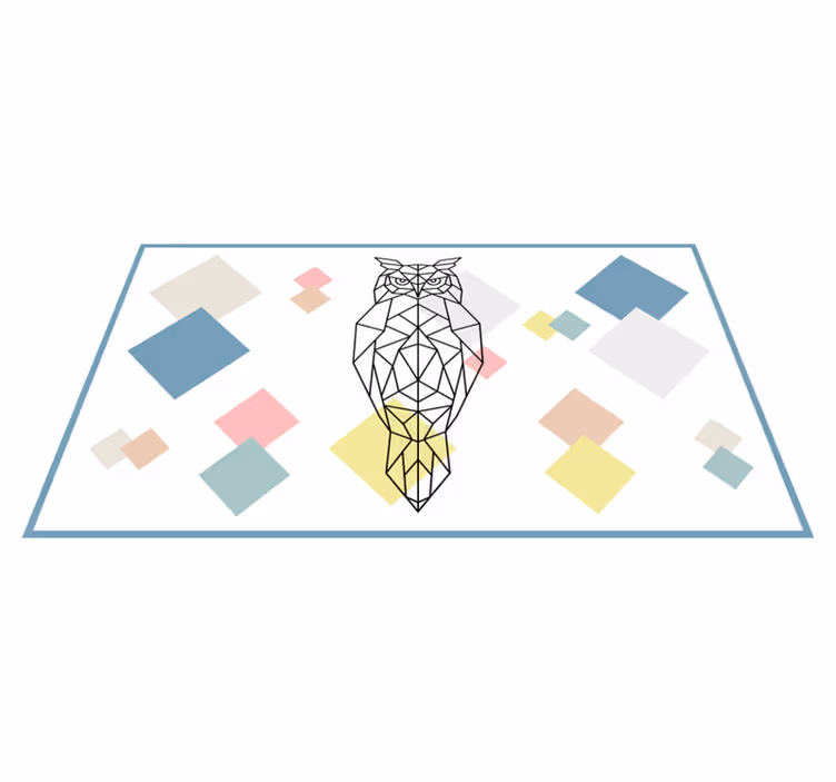 Tappeto vinile moderno forma di gufo origami - TenStickers