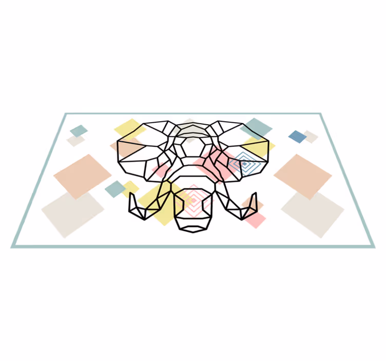 Tappeto vinile moderno testa di elefante originale - TenStickers