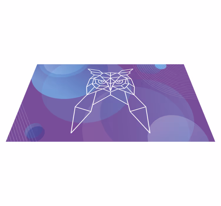 Tappeto vinile animali arte geometrica del gufo - TenStickers