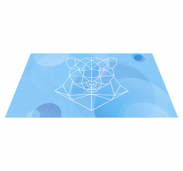 Tappeto vinile animali contorno geometrico dell'orso - TenStickers