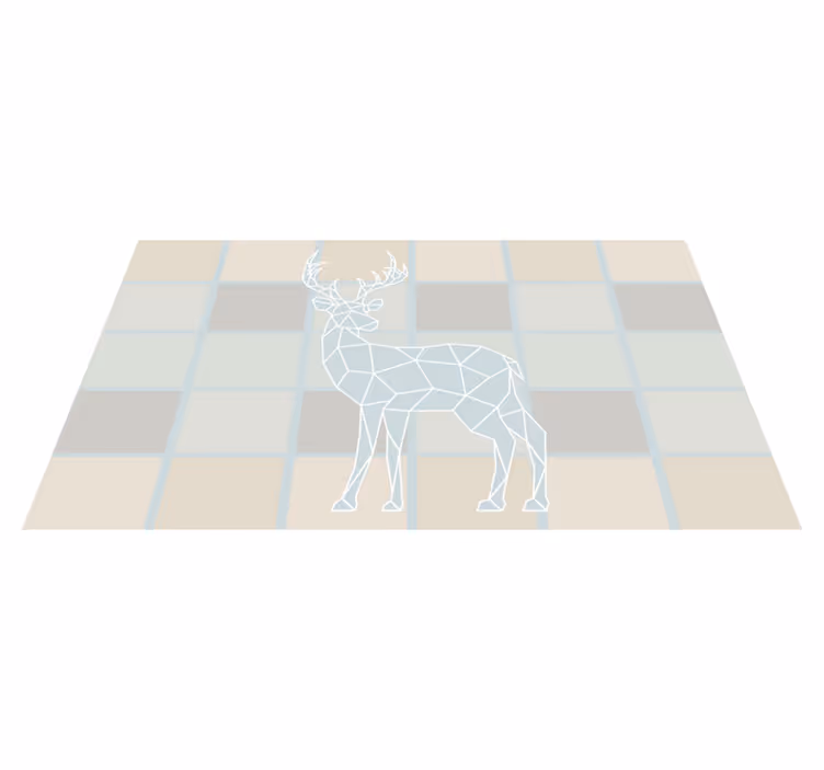 Tappeto vinile animali motivo origami a forma di cervo - TenStickers