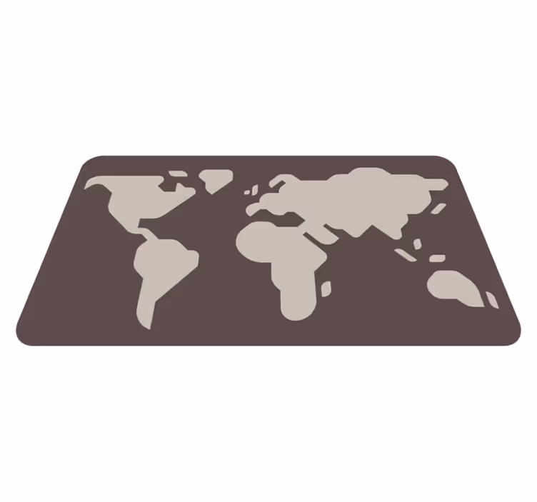 Tappeto vinile mappamondo motivo beige e grigio - TenStickers