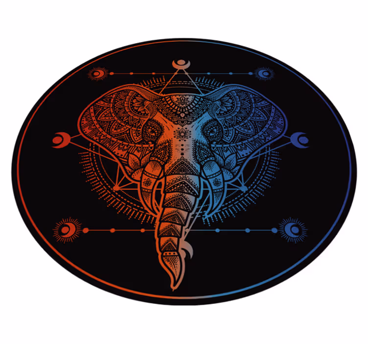 Tappeto vinile Mandala arte dell'elefante - TenStickers