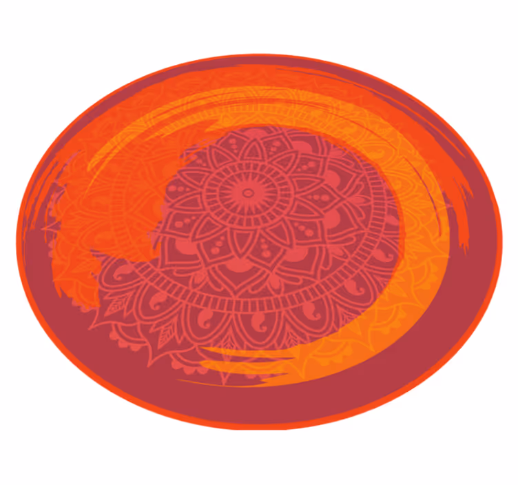 Tappeto vinile Mandala motivo radiante rosso - TenStickers