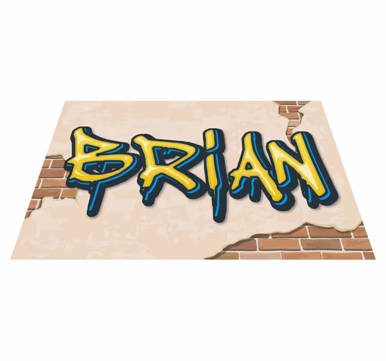 Tappeto vinile per ragazzi nome dello stile graffiti - TenStickers