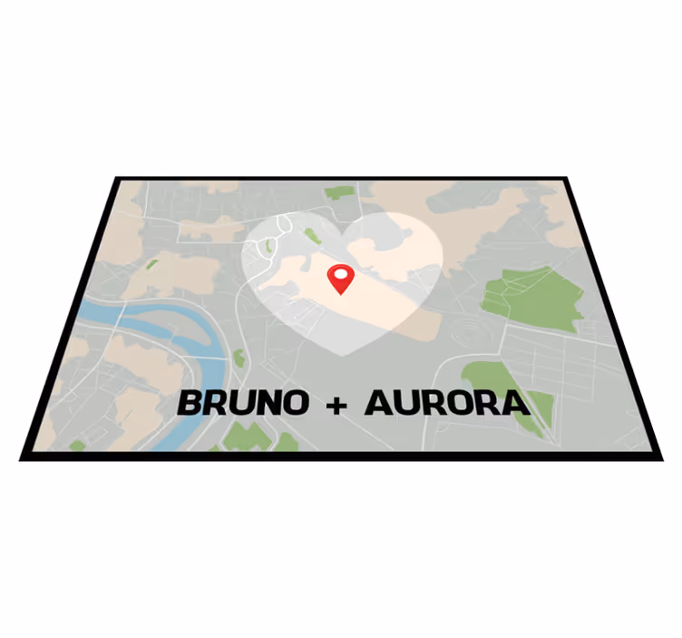 Tappeto vinile con nome posizione mappa personalizzata - TenStickers