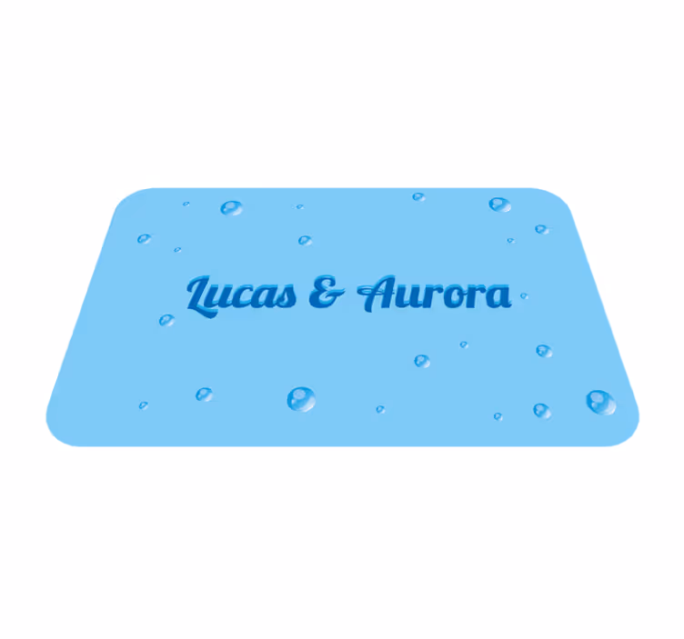 Tappeto vinile con nome nomi di coppie frizzanti - TenStickers