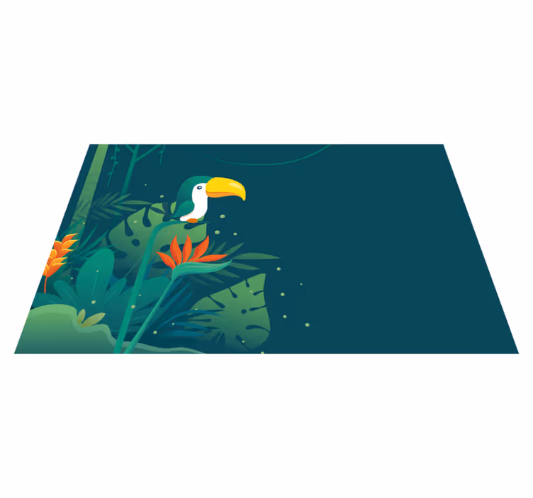 Tappeto vinile natura scena tropicale di tucano - TenStickers