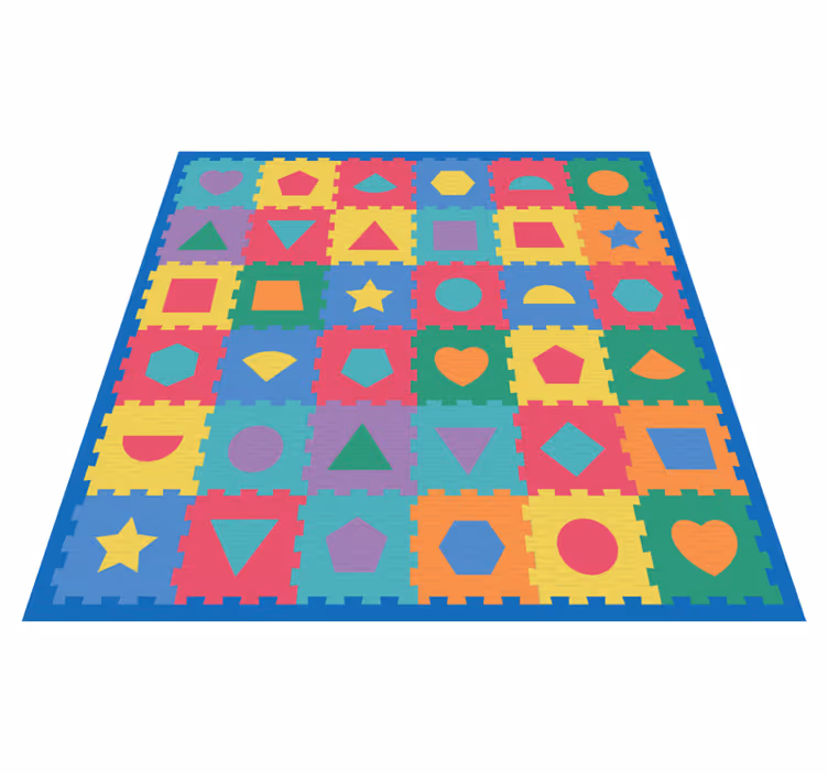 Tappeto vinile bebé imitazione di puzzle colorato - TenStickers
