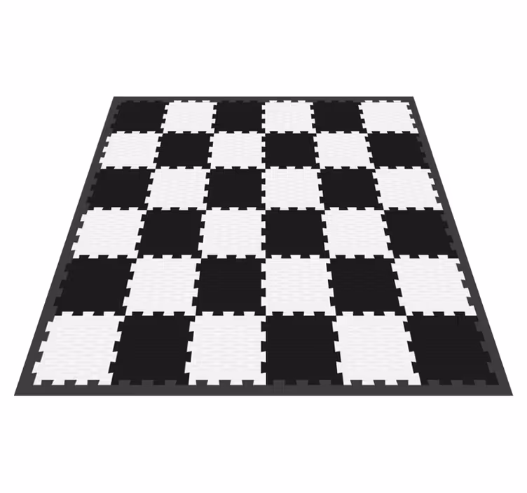 Tappeto vinile geometrico disegno a scacchiera - TenStickers