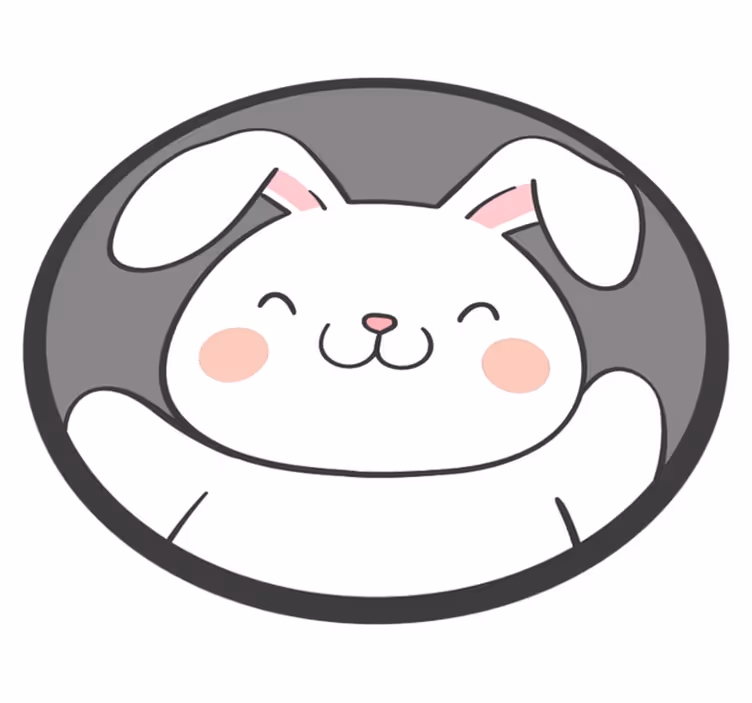 Tappeto vinile per bambini disegno del coniglietto bianco - TenStickers