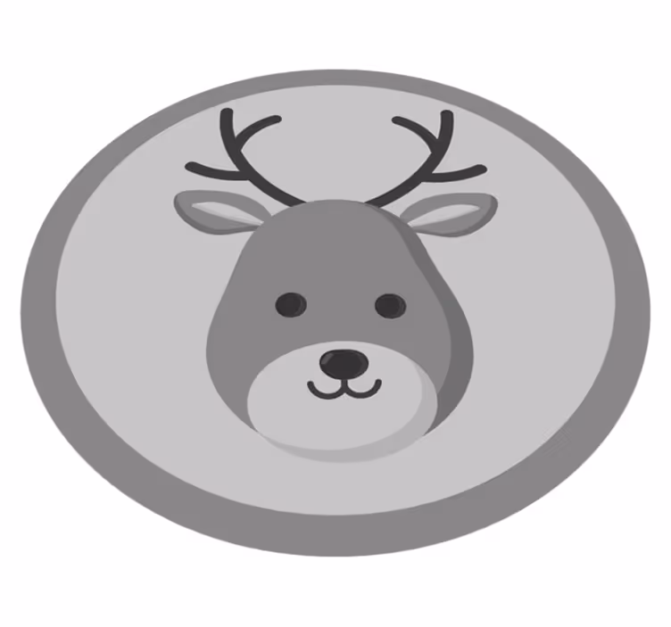 Tappeto vinile bebé cerbiatto grigio - TenStickers
