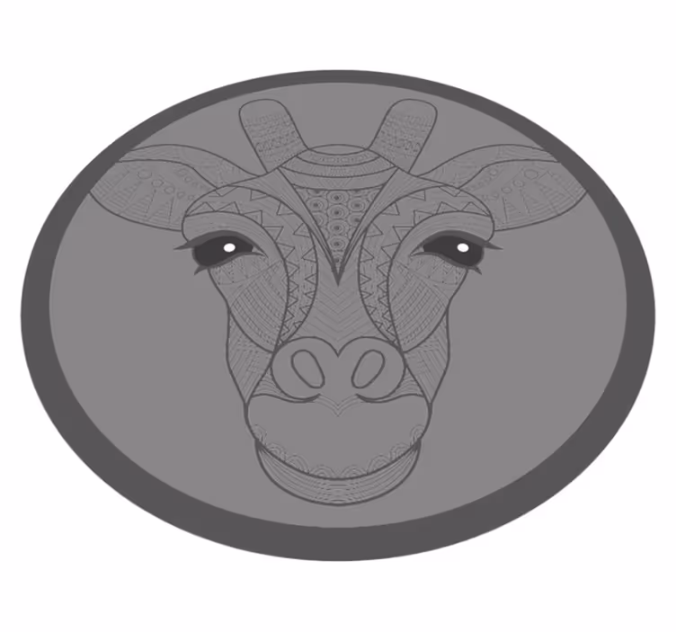 Tappeto vinile animali disegno giraffa grigia - TenStickers