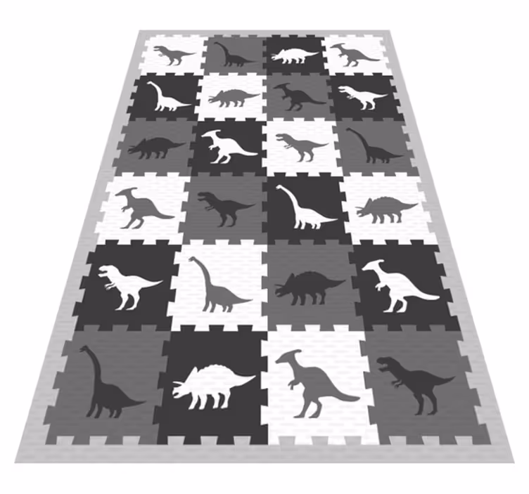 Tappeto vinile per bambini motivo di dinosauro grigio - TenStickers