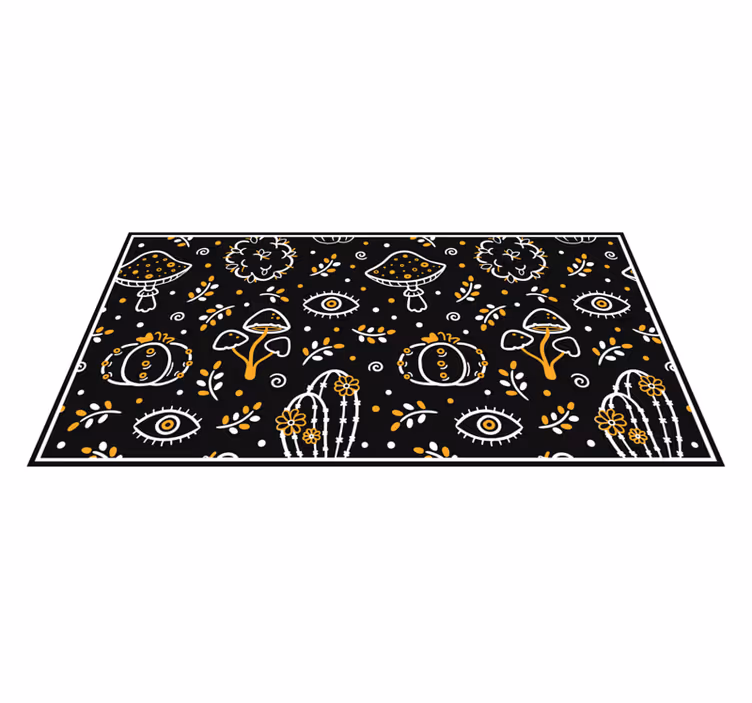Tappeto vinile fiori opera d'arte sui funghi - TenStickers