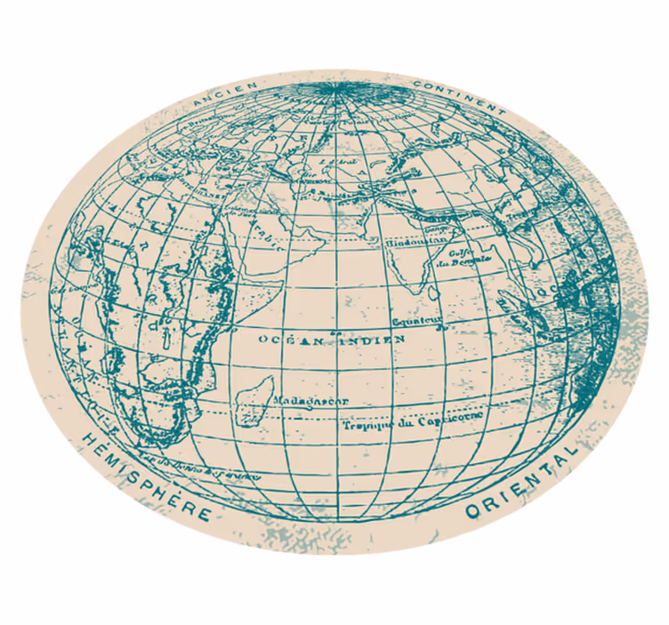 Tappeto vinile mappamondo disegno del globo geografico - TenStickers