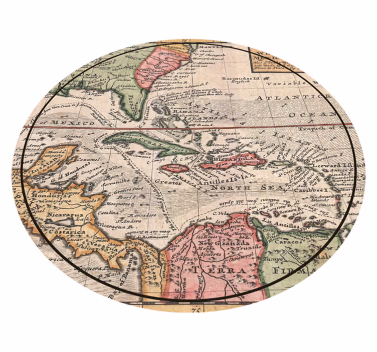 Tappeto vinile mappamondo disegno di mappa antica - TenStickers