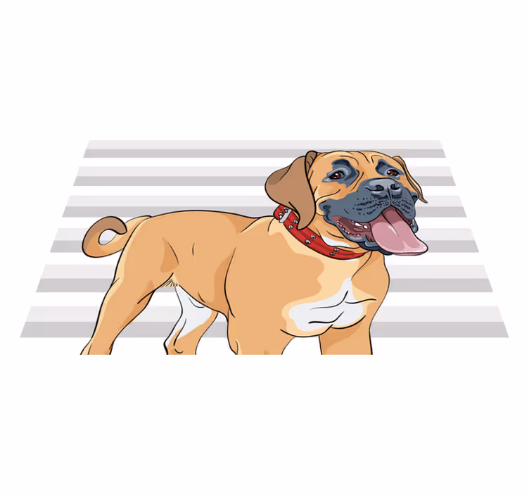 Tappeto vinile animali illustrazione di mastino ansimante - TenStickers