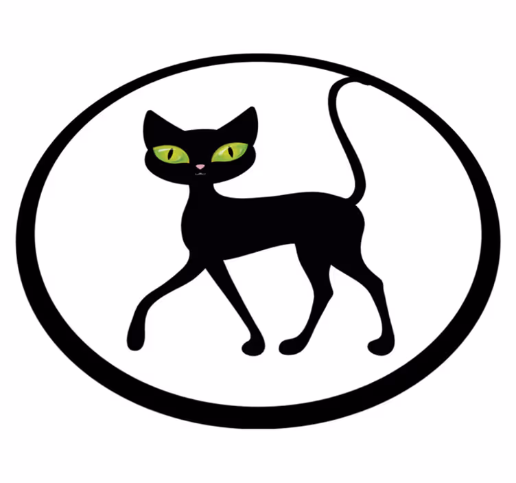 Tappeto vinile animali affascinante gatto nero - TenStickers