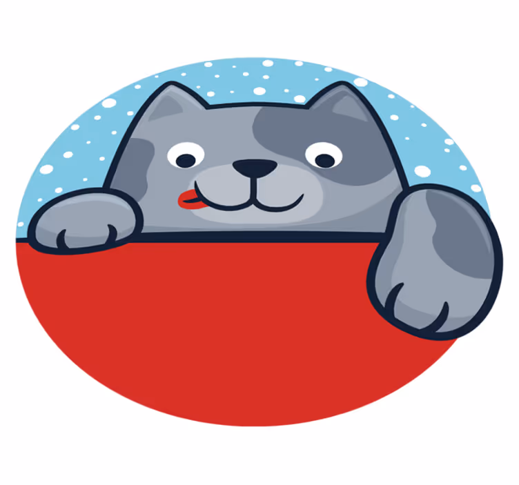 Tappeto vinile animali illustrazione gatto incantevole - TenStickers