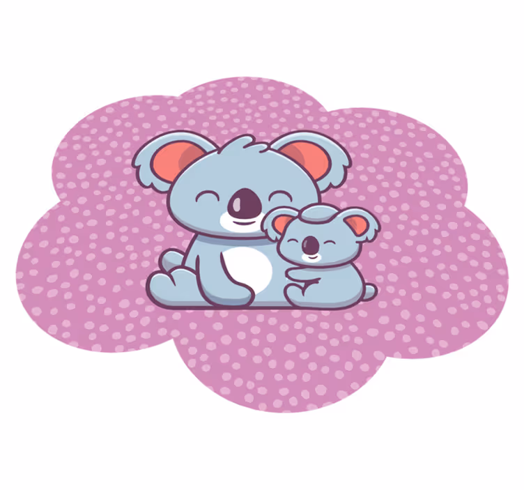 Tappeto vinile per bambini disegno della famiglia di koala - TenStickers