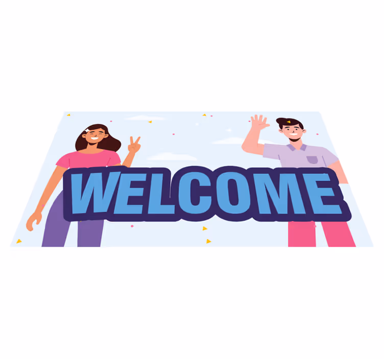 Zerbino pvc saluti di benvenuto - TenStickers