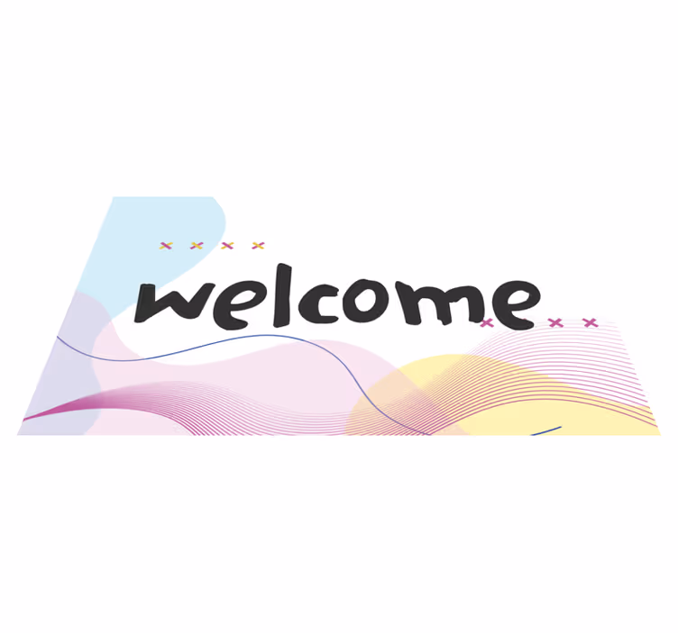Zerbino pvc benvenuto astratto moderno - TenStickers