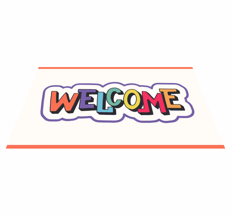 Zerbino pvc cartello di benvenuto colorato - TenStickers