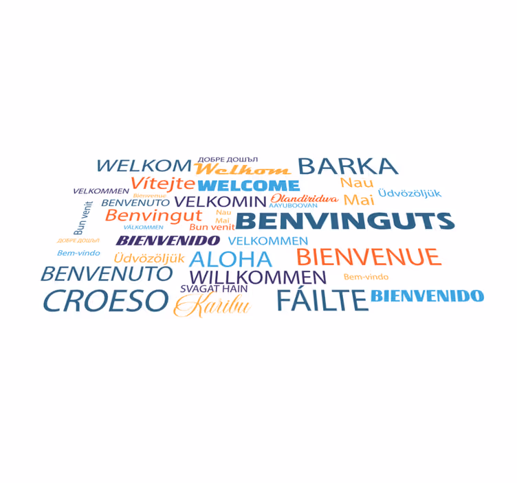 Zerbino pvc variazioni linguistiche benvenute - TenStickers