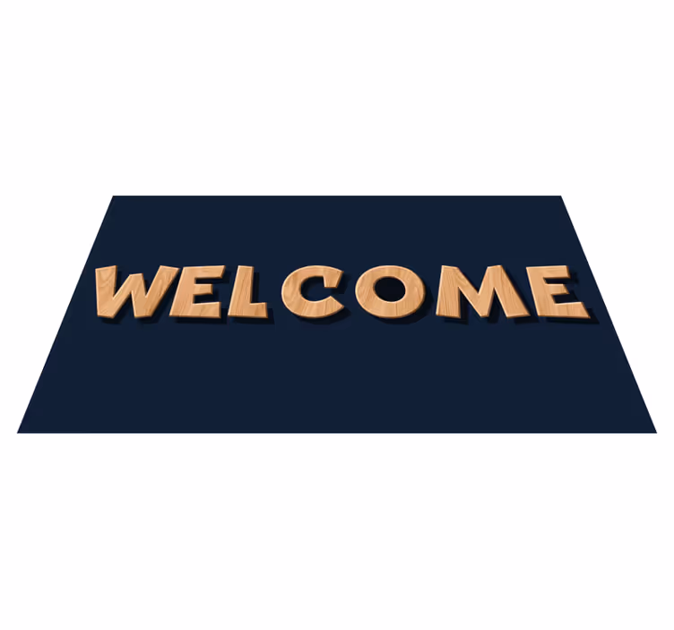 Zerbino pvc cartello di benvenuto in legno - TenStickers