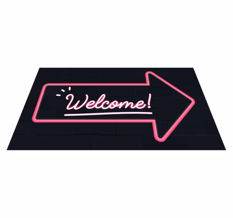 Zerbino pvc benvenuta freccia rosa - TenStickers