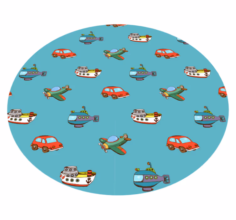 Tappeto vinile bebé avventura con veicoli giocattolo - TenStickers