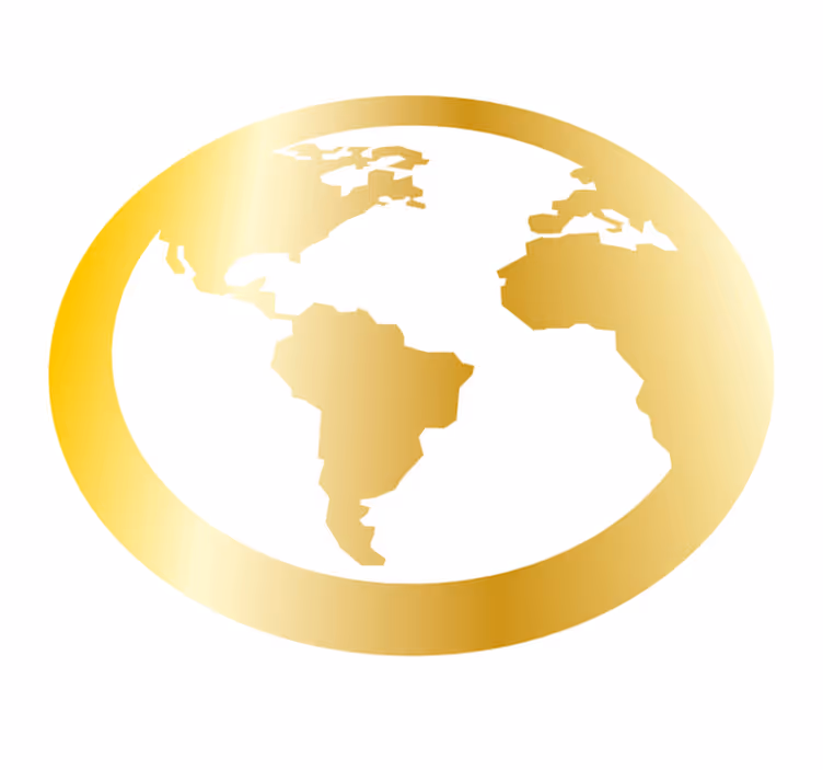 Tappeto vinile mappamondo motivo del globo dorato - TenStickers