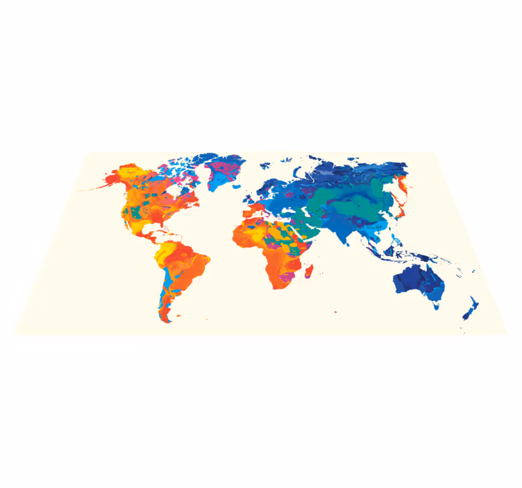 Tappeto vinile mappamondo atlante globale vivido - TenStickers