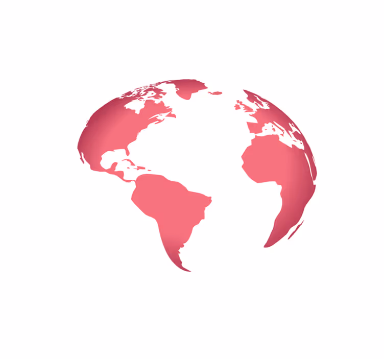 Tappeto vinile mappamondo mappa del globo rosa - TenStickers